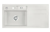 SYSTEMCERAM Einbauspüle Bela 100 F Be. Li Alu 76 inkl. Excenterbetätigung, für 60 cm Schrankbreite, Spüle zum flächenbündigen Einbau, inkl. 4 x Eckradien R 10 Auflage Becken links 55210276