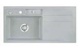 SYSTEMCERAM Einbauspüle Bela 100 Be. Li. Titan 78 inkl. Handbetätigung, für 60 cm Schrankbreite, Einbauspüle Auflage Becken links 50210178