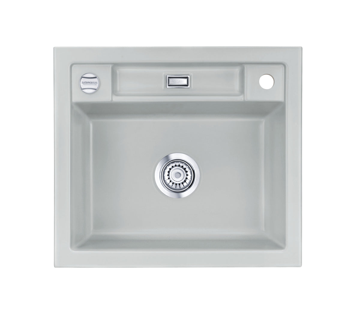 SYSTEMCERAM Einbauspüle Bela 57 F Titan 78 inkl. Excenterbetätigung, für 60 cm Schrankbreite, Spüle zum flächenbündigen Einbau, inkl. 4 x Eckradien R 10 Auflage keine Beckenlage 55160278