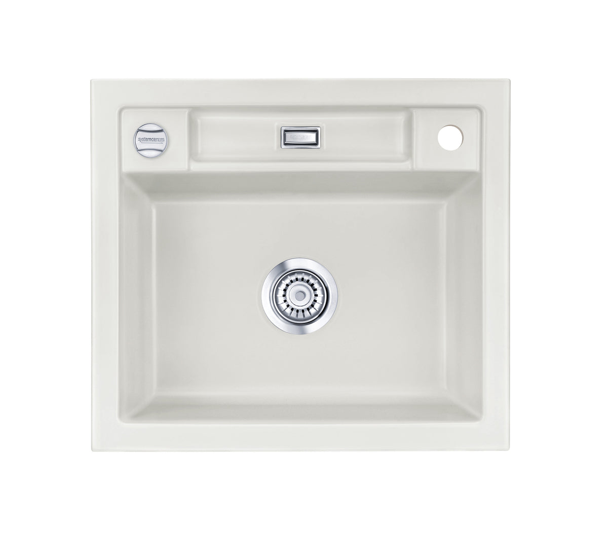 SYSTEMCERAM Einbauspüle Bela 57 Alu 76 inkl. Excenterbetätigung, für 60 cm Schrankbreite, Einbauspüle Auflage keine Beckenlage 50160276