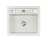 SYSTEMCERAM Einbauspüle Bela 57 Alu 76 inkl. Excenterbetätigung, für 60 cm Schrankbreite, Einbauspüle Auflage keine Beckenlage 50160276