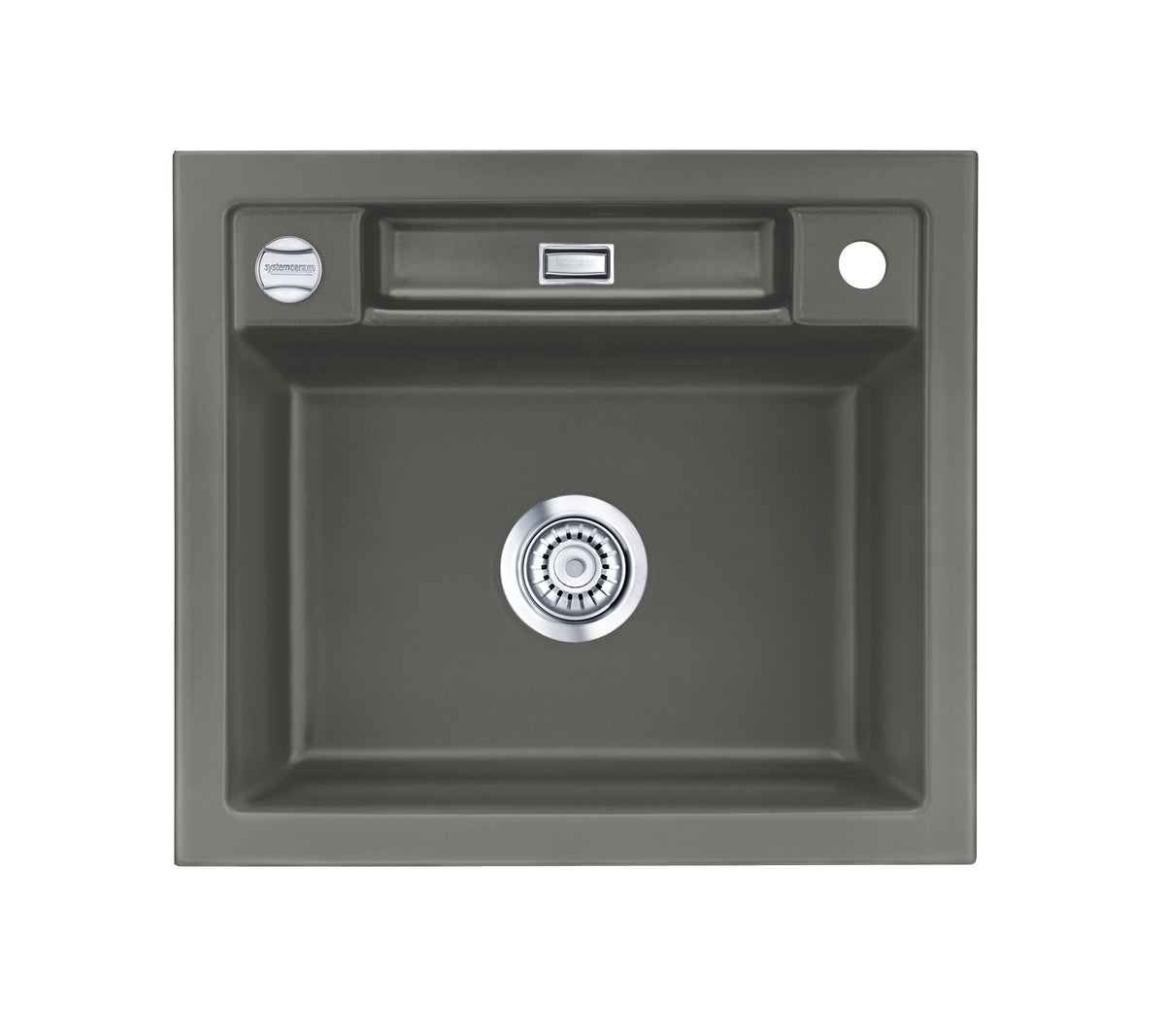 SYSTEMCERAM Einbauspüle Bela 57 Lava 80 inkl. Excenterbetätigung, für 60 cm Schrankbreite, Einbauspüle Auflage keine Beckenlage 50160280