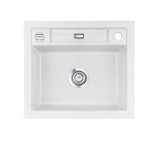 SYSTEMCERAM Einbauspüle Bela 57 Satin 20 inkl. Excenterbetätigung, für 60 cm Schrankbreite, Einbauspüle Auflage keine Beckenlage 50160220