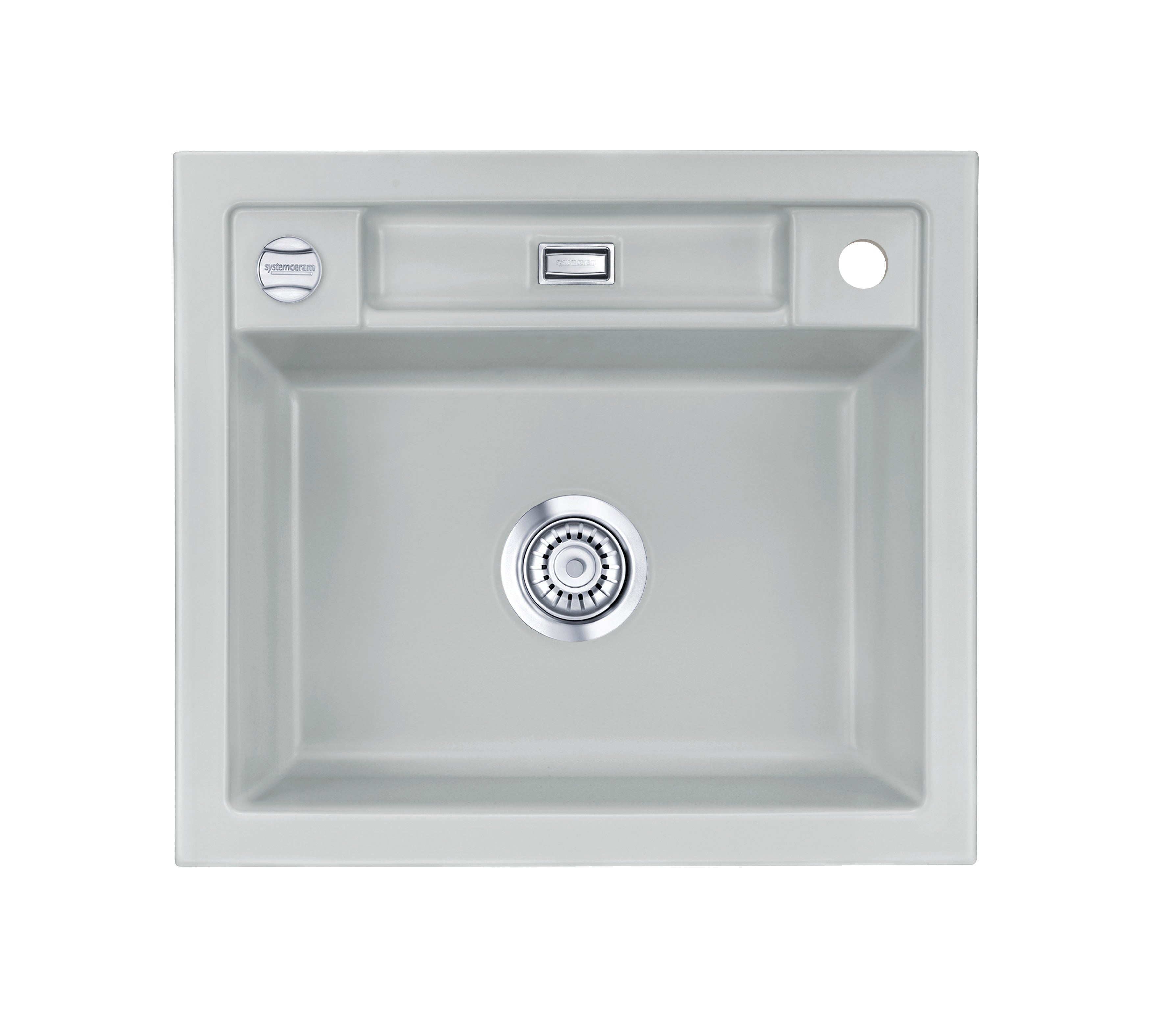 SYSTEMCERAM Einbauspüle Bela 57 Titan 78 inkl. Handbetätigung, für 60 cm Schrankbreite, Einbauspüle Auflage keine Beckenlage 50160178