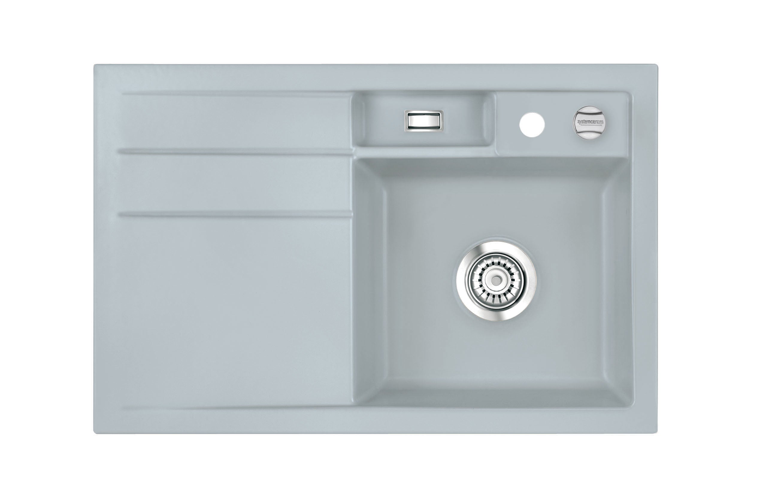 SYSTEMCERAM Einbauspüle Bela 78 Be. Re. Titan 78 inkl. Excenterbetätigung, für 45 cm Schrankbreite, Einbauspüle Auflage Becken rechts 50180278