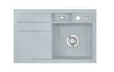 SYSTEMCERAM Einbauspüle Bela 78 Be. Re. Titan 78 inkl. Excenterbetätigung, für 45 cm Schrankbreite, Einbauspüle Auflage Becken rechts 50180278