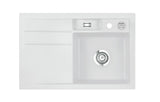 SYSTEMCERAM Einbauspüle Bela 78 Be. Re. Satin 20 inkl. Handbetätigung, für 45 cm Schrankbreite, Einbauspüle Auflage Becken rechts 50180120