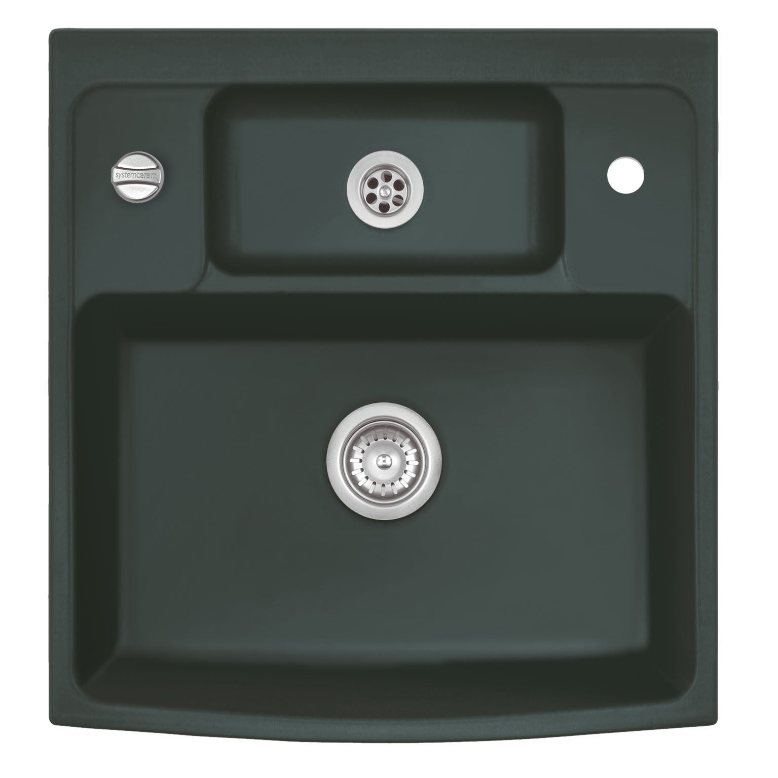 SYSTEMCERAM Einbauspüle Centra 60 Eibe 56 inkl. Excenterbetätigung, für 60 cm Schrankbreite, Einbauspüle Auflage keine Beckenlage 50930256