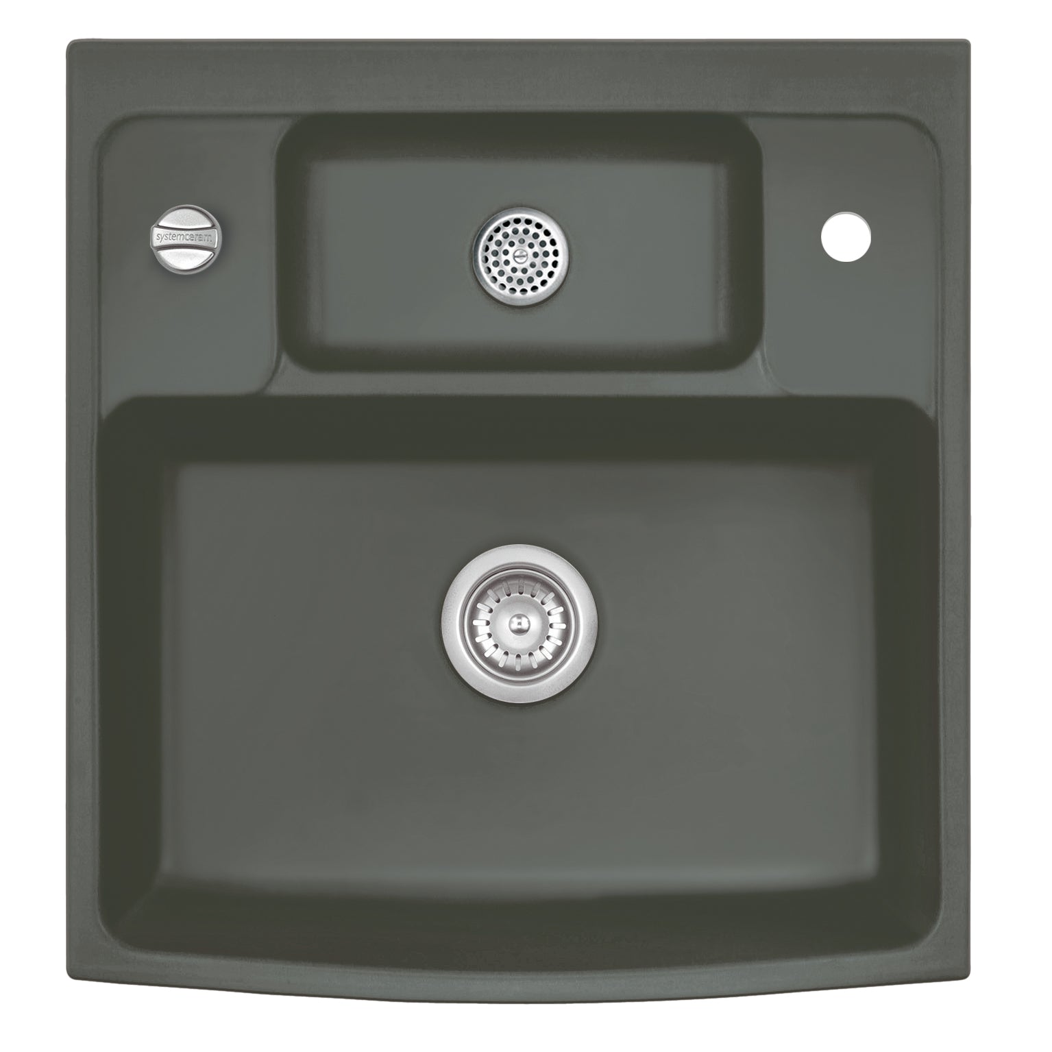 SYSTEMCERAM Einbauspüle Centra 60 Lava 80 inkl. Excenterbetätigung, für 60 cm Schrankbreite, Einbauspüle Auflage keine Beckenlage 50940280