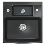 SYSTEMCERAM Einbauspüle Centra 60 Nero 68 inkl. Excenterbetätigung, für 60 cm Schrankbreite, Einbauspüle Auflage keine Beckenlage 50940268