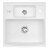 SYSTEMCERAM Einbauspüle Centra 60 Polar 13 inkl. Excenterbetätigung, für 60 cm Schrankbreite, Einbauspüle Auflage keine Beckenlage 50930213
