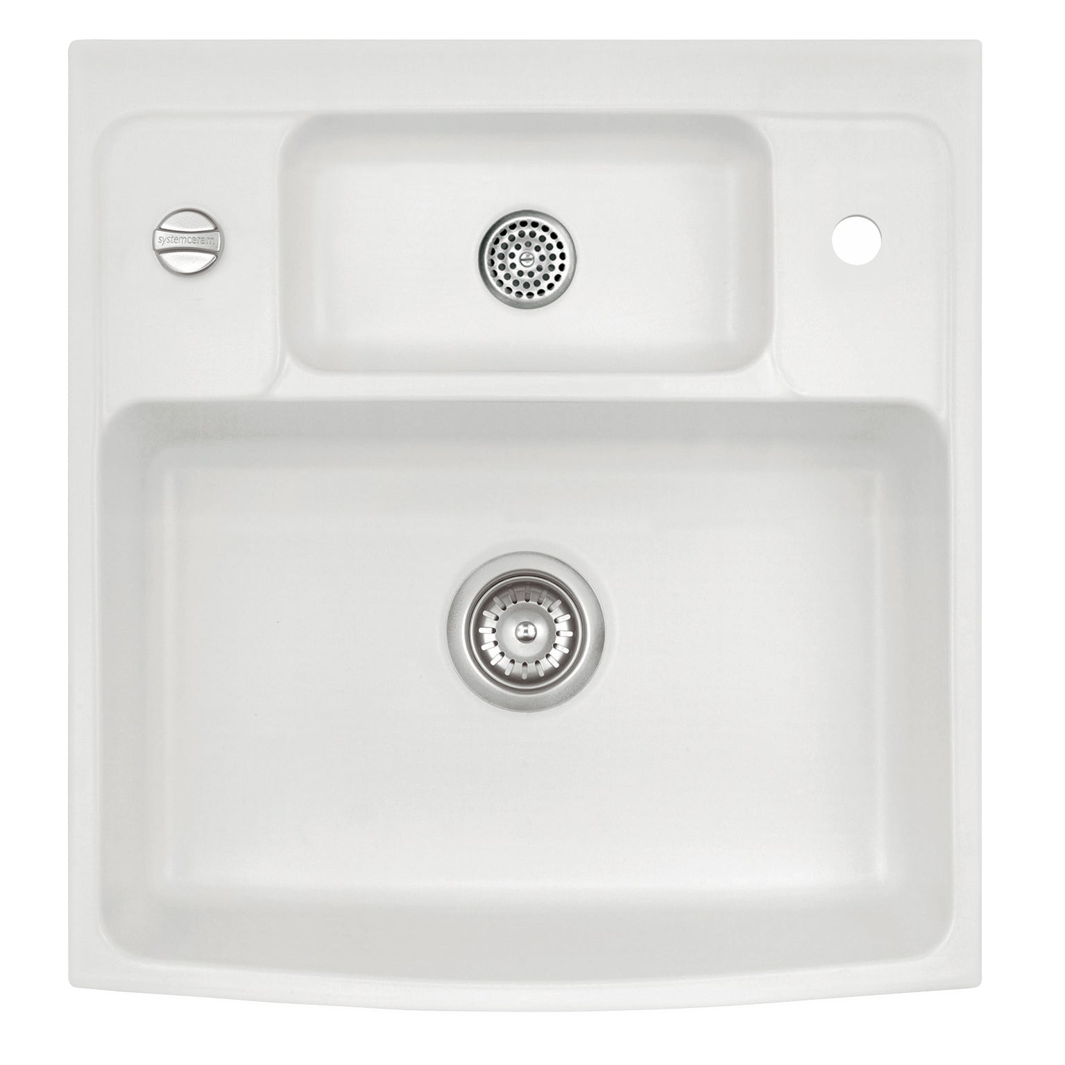 SYSTEMCERAM Einbauspüle Centra 60 Satin 20 inkl. Excenterbetätigung, für 60 cm Schrankbreite, Einbauspüle Auflage keine Beckenlage 50930220