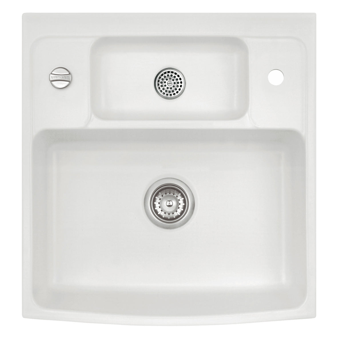 SYSTEMCERAM Einbauspüle Centra 60 Satin 20 inkl. Excenterbetätigung, für 60 cm Schrankbreite, Einbauspüle Auflage keine Beckenlage 50930220