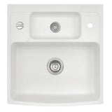 SYSTEMCERAM Einbauspüle Centra 60 Satin 20 inkl. Excenterbetätigung, für 60 cm Schrankbreite, Einbauspüle Auflage keine Beckenlage 50930220