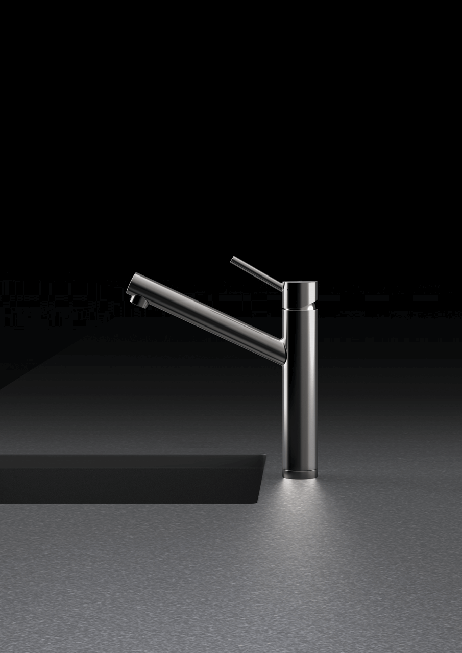 SCHOCK Einhebelmischer ALTOS Festauslauf  Edelstahl massiv 529003EDM