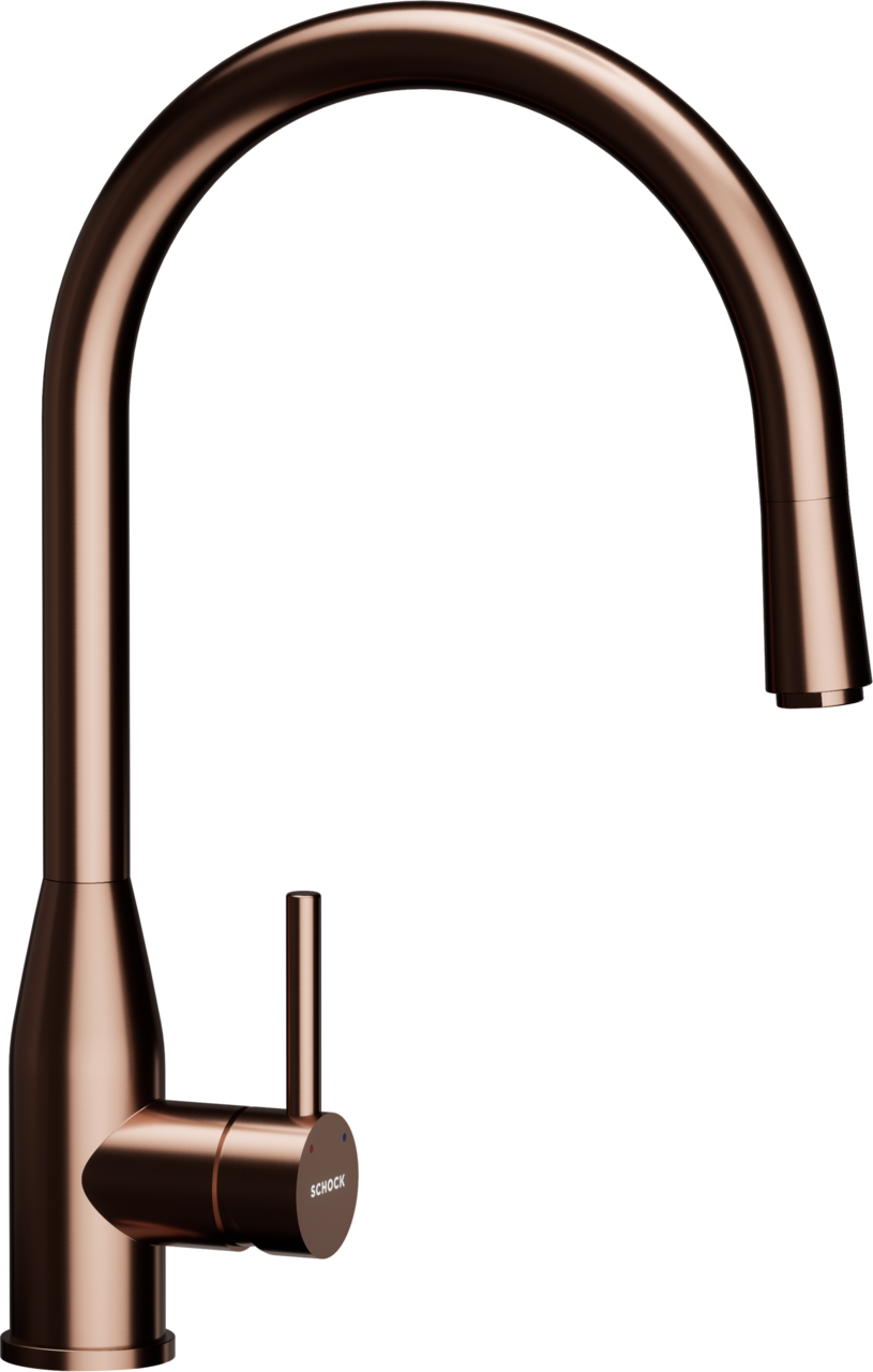 SCHOCK Einhebelmischer KAVUS Schlauchbrause  Copper brushed 559120COB