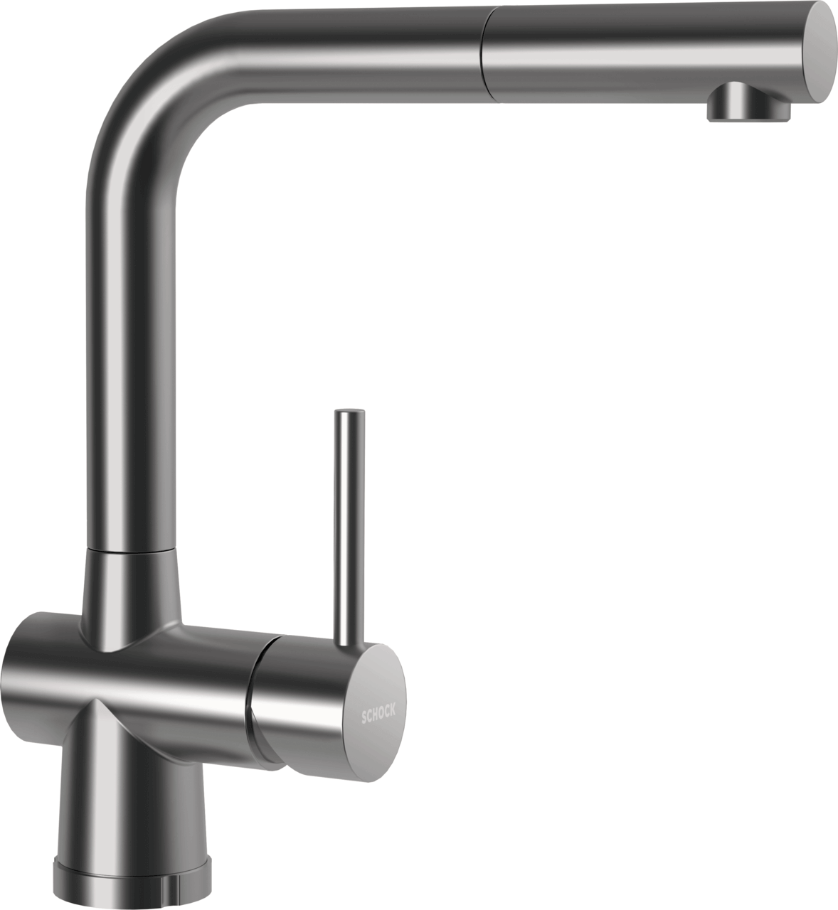 SCHOCK Einhebelmischer LAIOS W Schlauchbrause  Edelstahl massiv 517125EDM