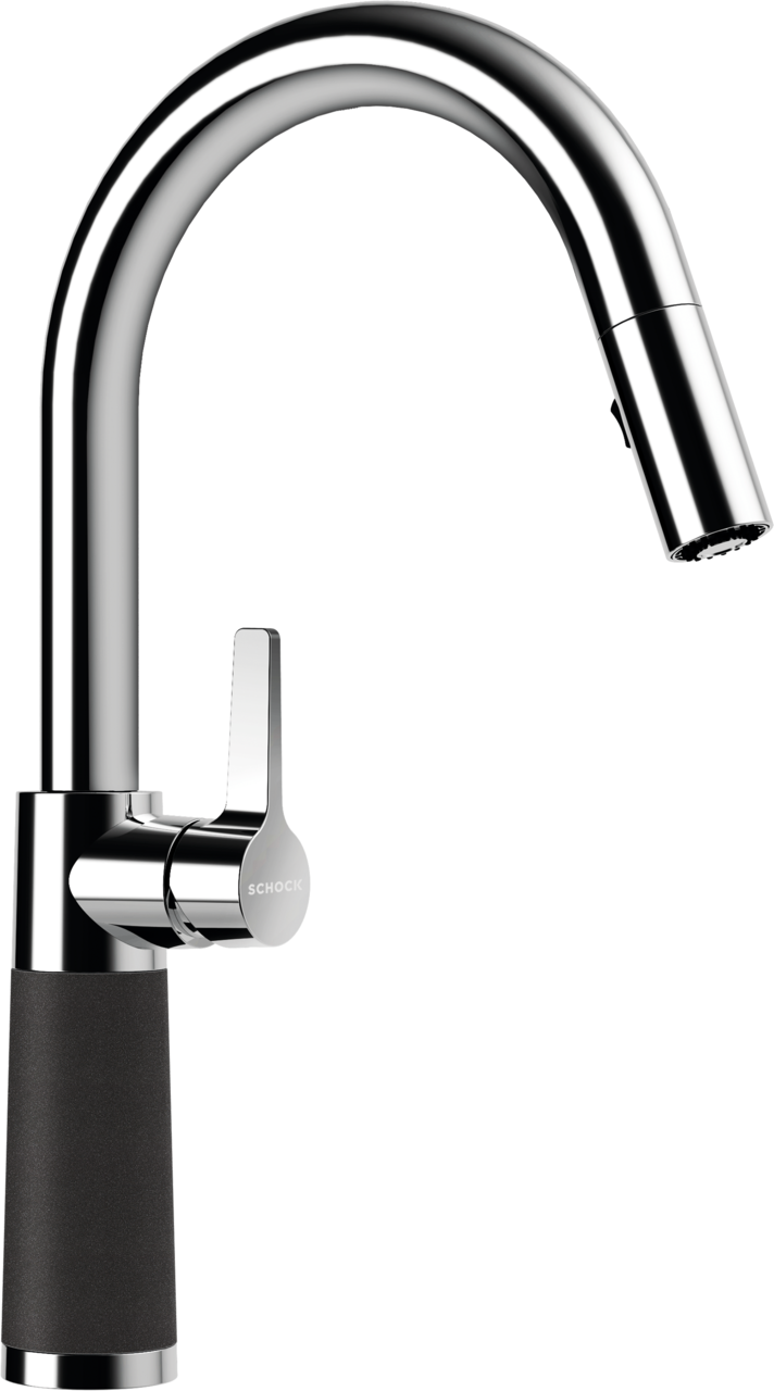 SCHOCK Einhebelmischer SC-520 Cristalite Schlauchbrause  Onyx 555120GON