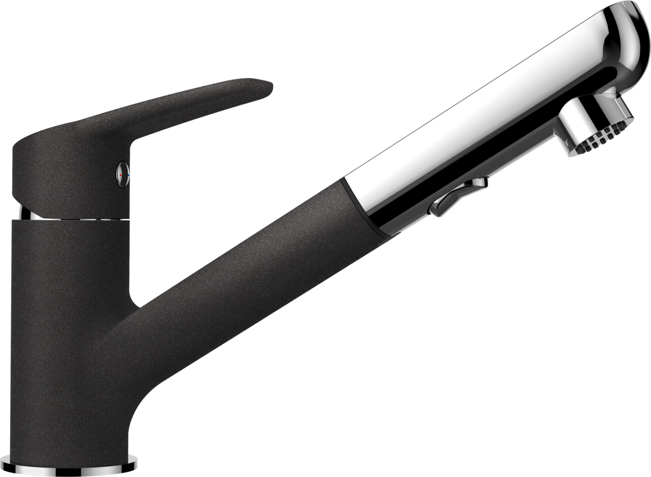 SCHOCK Einhebelmischer DAJA Schlauchbrause Pulverbeschichtet Onyx 522120GON