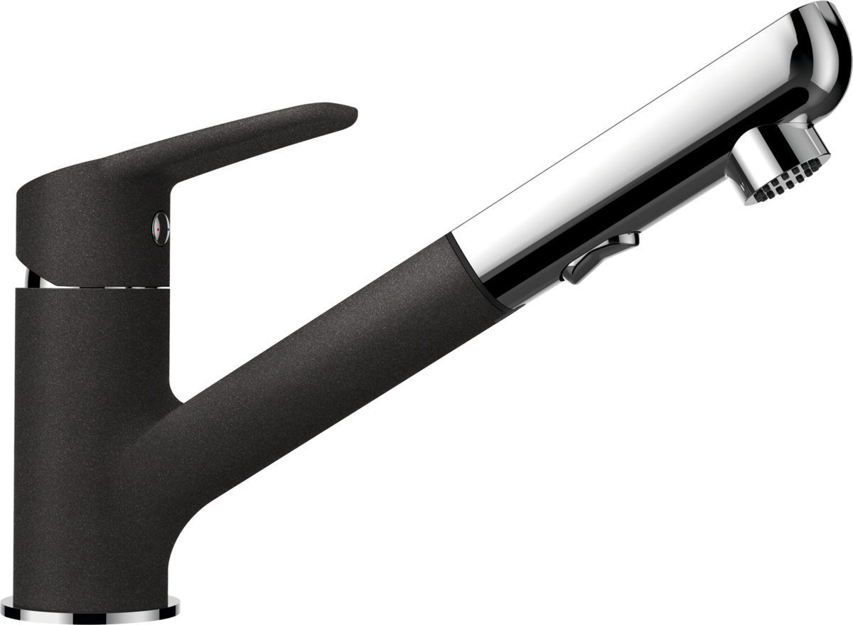 SCHOCK Einhebelmischer DAJA Schlauchbrause Pulverbeschichtet Onyx 522120GON