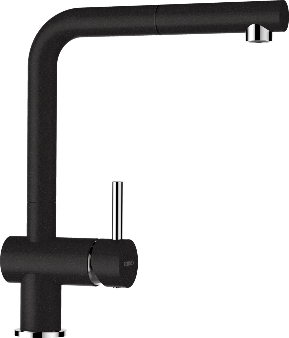 SCHOCK Einhebelmischer EPOS Schlauchbrause Farbvariante lackiert  Nero 540120GNE