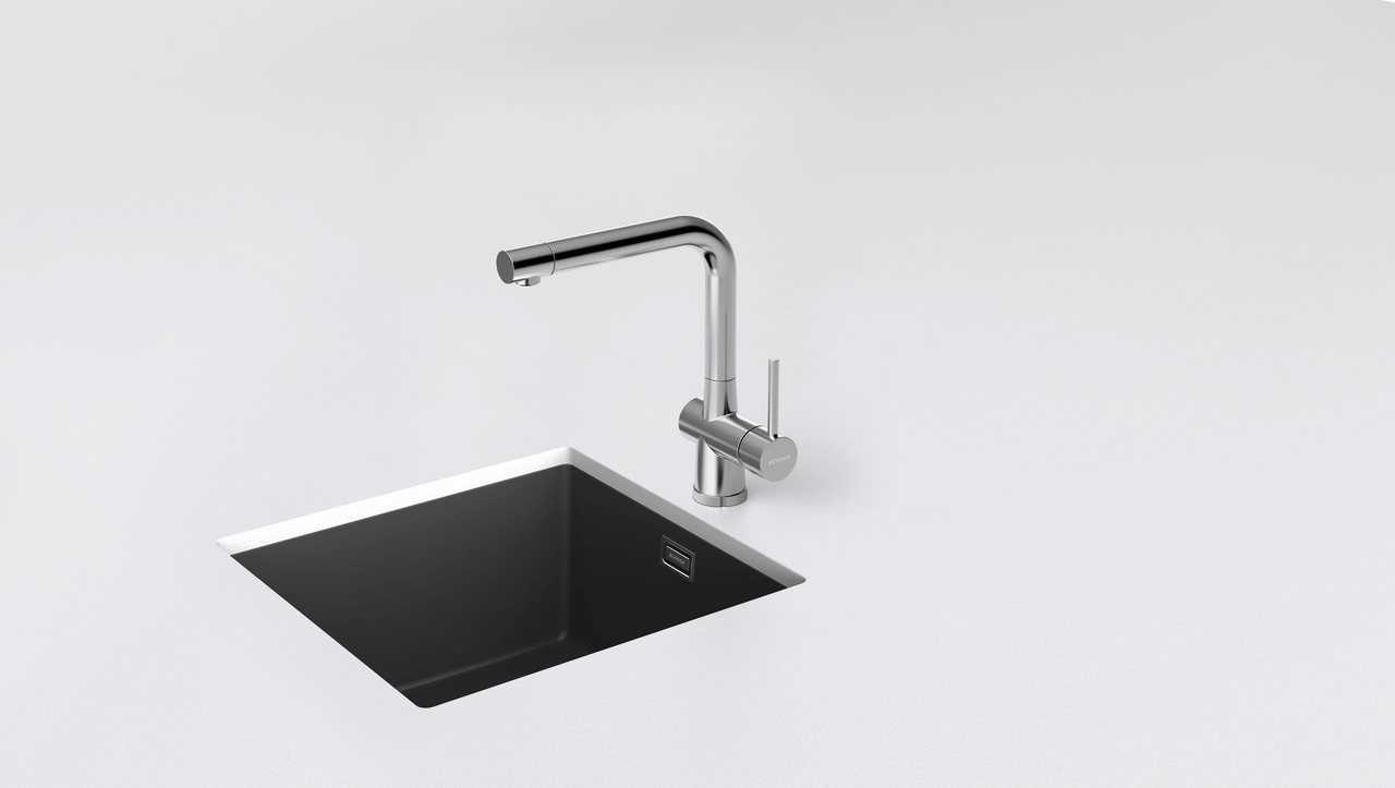 SCHOCK Einhebelmischer LAIOS W Festauslauf  Edelstahl massiv 517005EDM