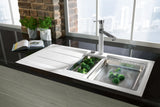 SYSTEMCERAM Einbauspüle Genea 100 F Fango 23 inkl. Excenterbetätigung, für 60 cm Schrankbreite, Spüle zum flächenbündigen Einbau, inkl. 4 x Eckradien R 10 Auflage reversibel 55920223