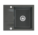 SYSTEMCERAM Einbauspüle Genea 60 Schiefer 85 inkl. Excenterbetätigung, für 50 cm Schrankbreite, Einbauspüle Auflage reversibel 50970285