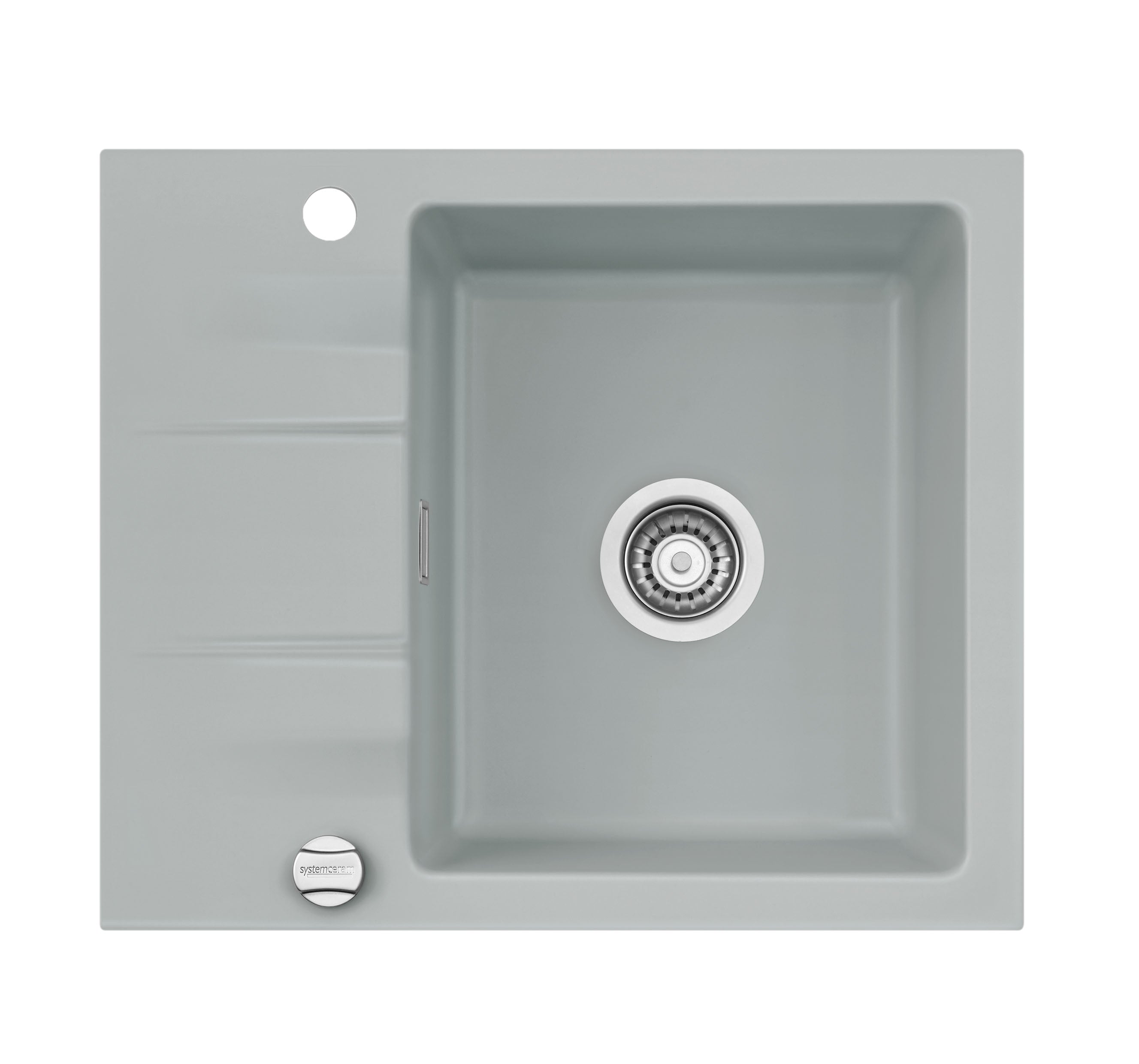 SYSTEMCERAM Einbauspüle Genea 60 Titan 78 inkl. Handbetätigung, für 50 cm Schrankbreite, Einbauspüle Auflage reversibel 50970178