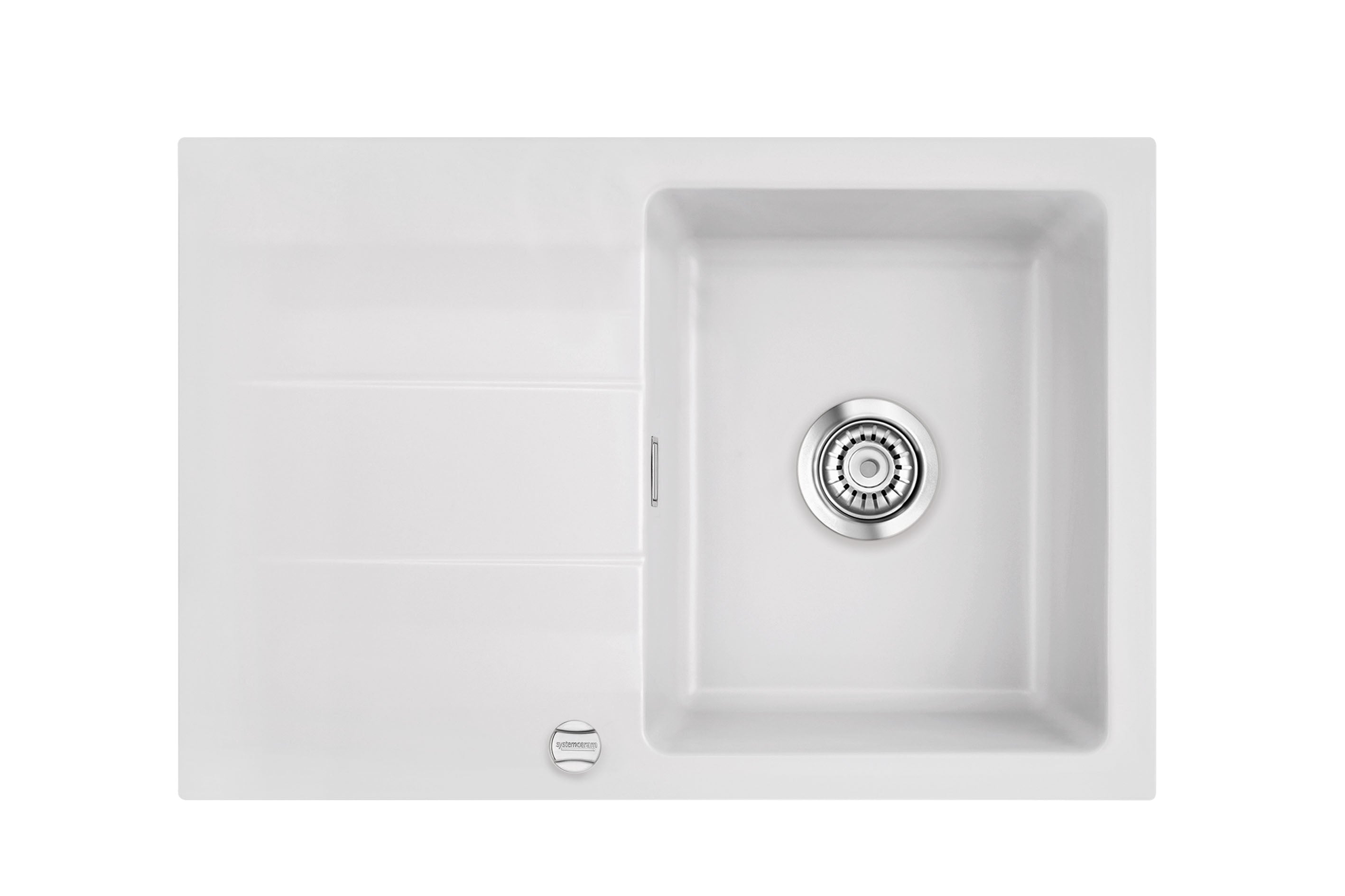 SYSTEMCERAM Einbauspüle Genea 75 Satin 20 inkl. Excenterbetätigung, für 50 cm Schrankbreite, reversibel einsetzbar, Einbauspüle Auflage reversibel 50900220