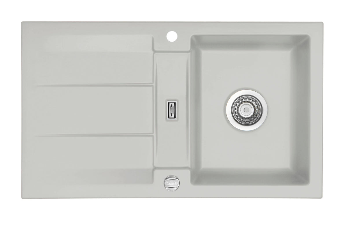 SYSTEMCERAM Einbauspüle Genea 87 Alu 76 inkl. Handbetätigung, für 50 cm Schrankbreite, Einbauspüle Auflage reversibel 50910176