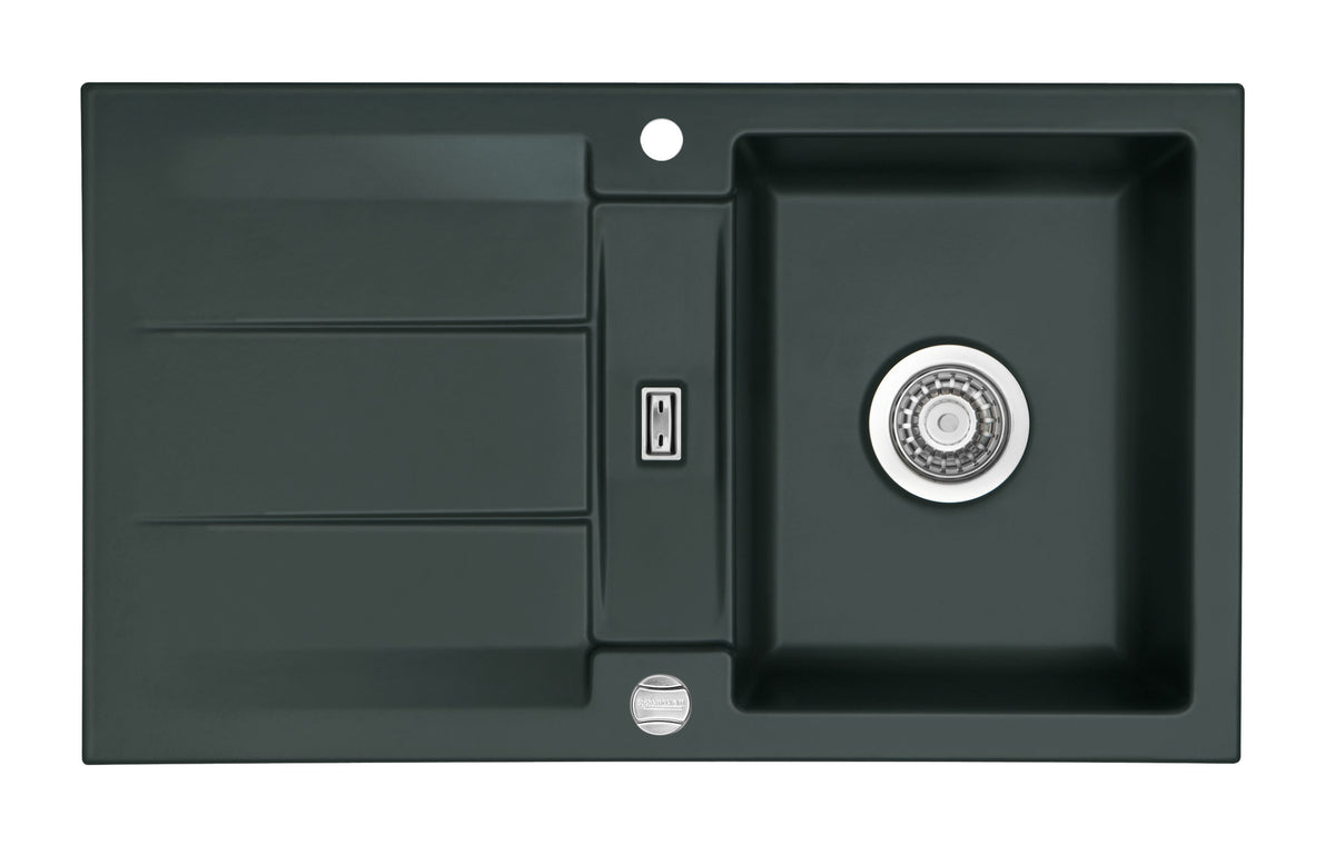 SYSTEMCERAM Einbauspüle Genea 87 Eibe 56 inkl. Excenterbetätigung, für 50 cm Schrankbreite, Einbauspüle Auflage reversibel 50910256