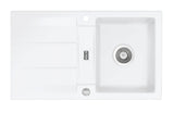 SYSTEMCERAM Einbauspüle Genea 87 Polar 13 inkl. Handbetätigung, für 50 cm Schrankbreite, Einbauspüle Auflage reversibel 50910113