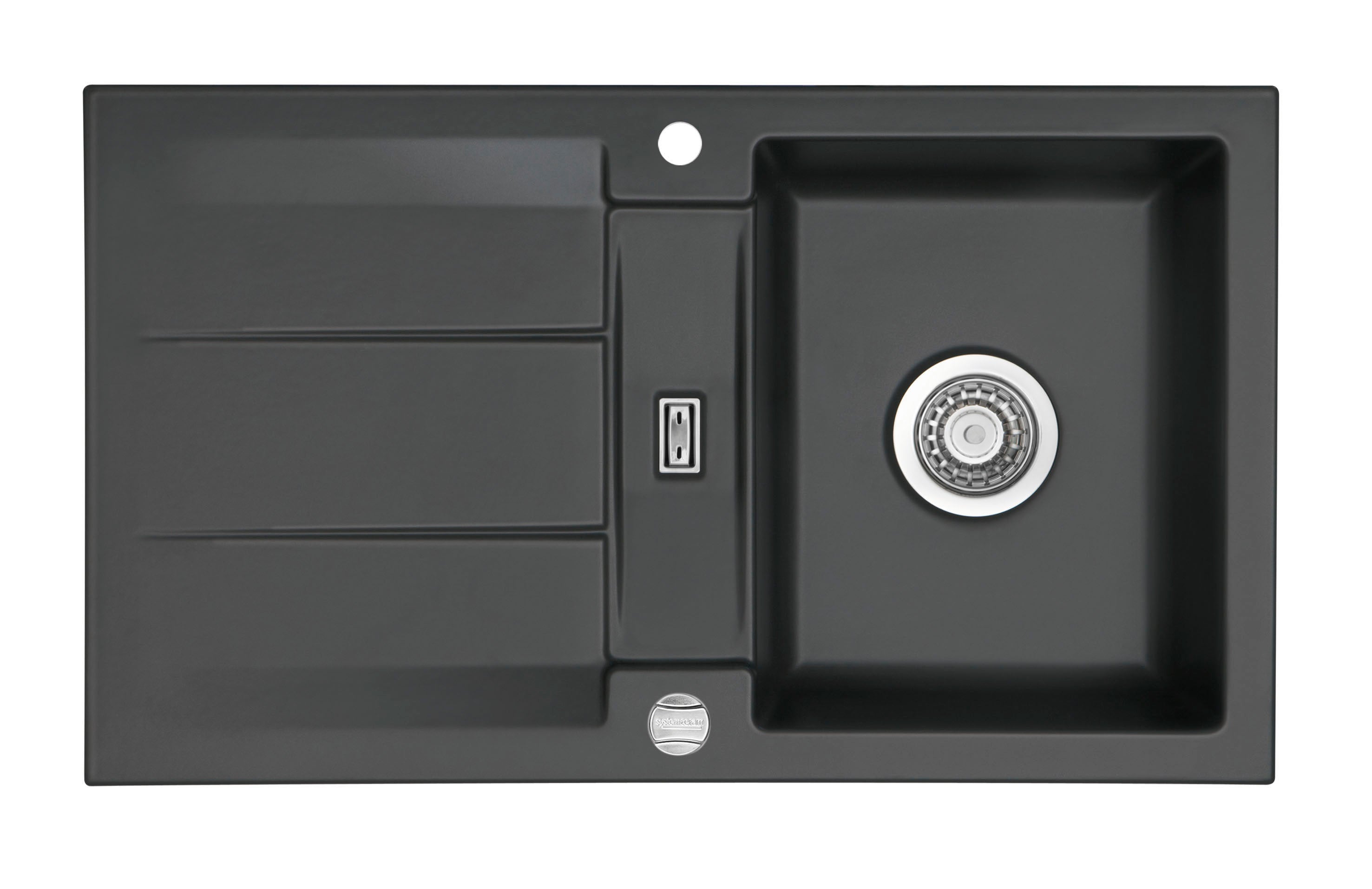 SYSTEMCERAM Einbauspüle Genea 87 Schiefer 85 inkl. Excenterbetätigung, für 50 cm Schrankbreite, Einbauspüle Auflage reversibel 50910285