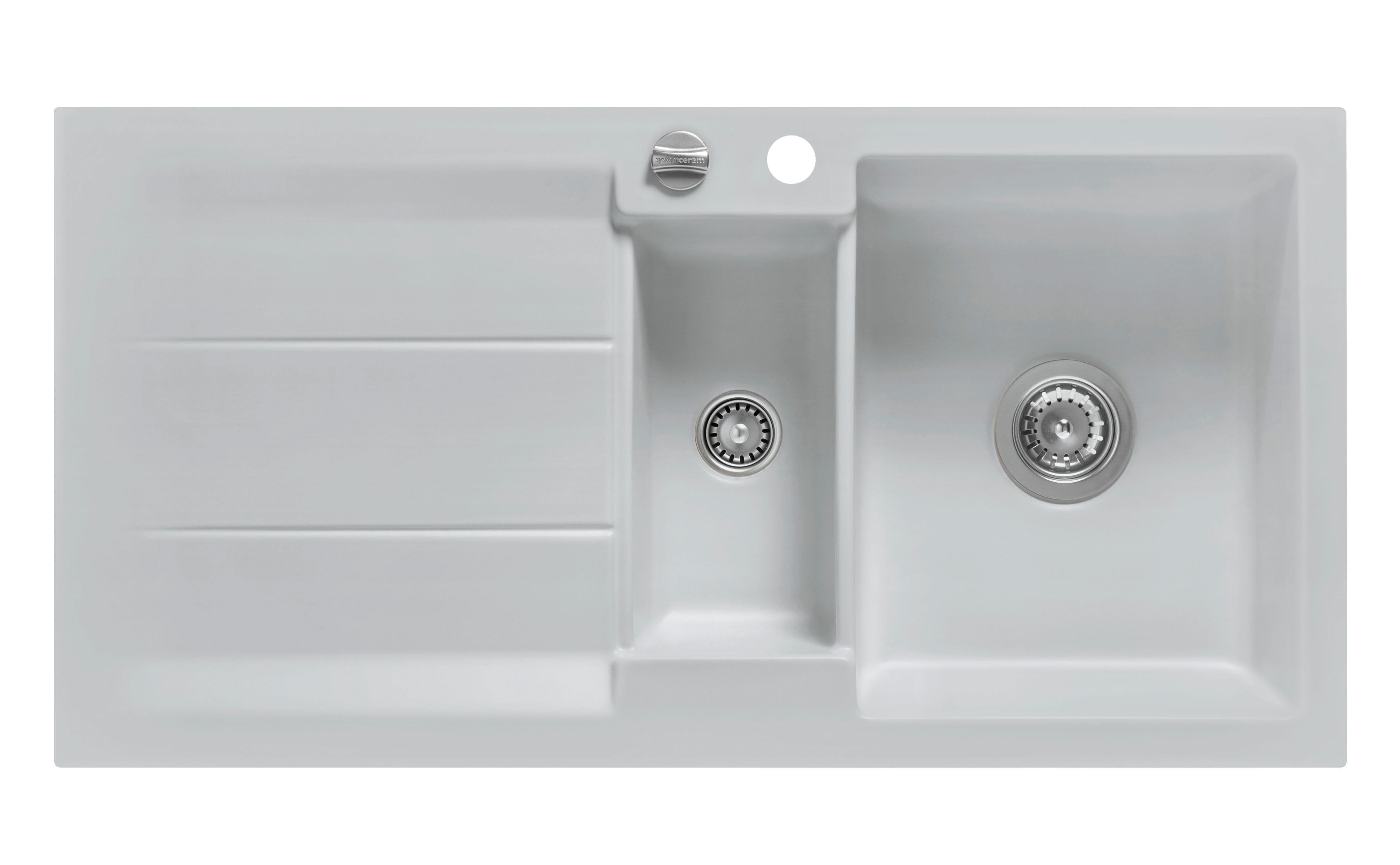 SYSTEMCERAM Einbauspüle Genea 100 Alu 76 inkl. Excenterbetätigung, für 60 cm Schrankbreite, Einbauspüle Auflage reversibel 50920276