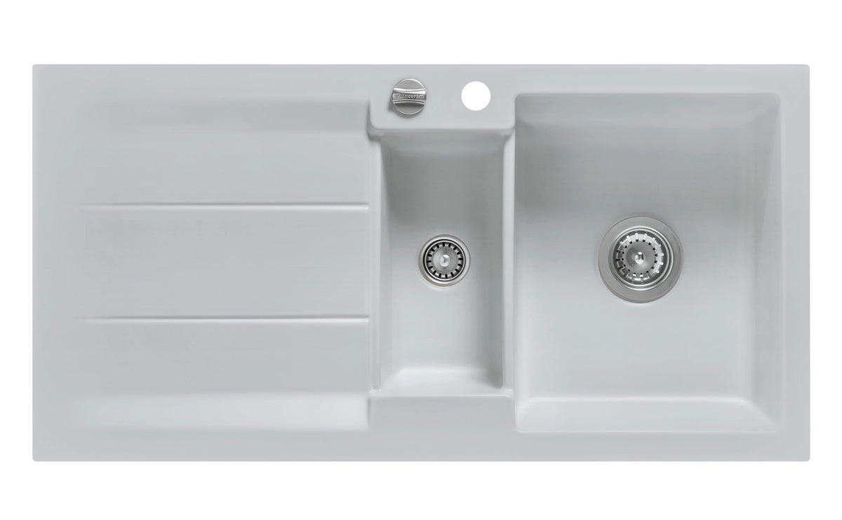 SYSTEMCERAM Einbauspüle Genea 100 Alu 76 inkl. Excenterbetätigung, für 60 cm Schrankbreite, Einbauspüle Auflage reversibel 50920276