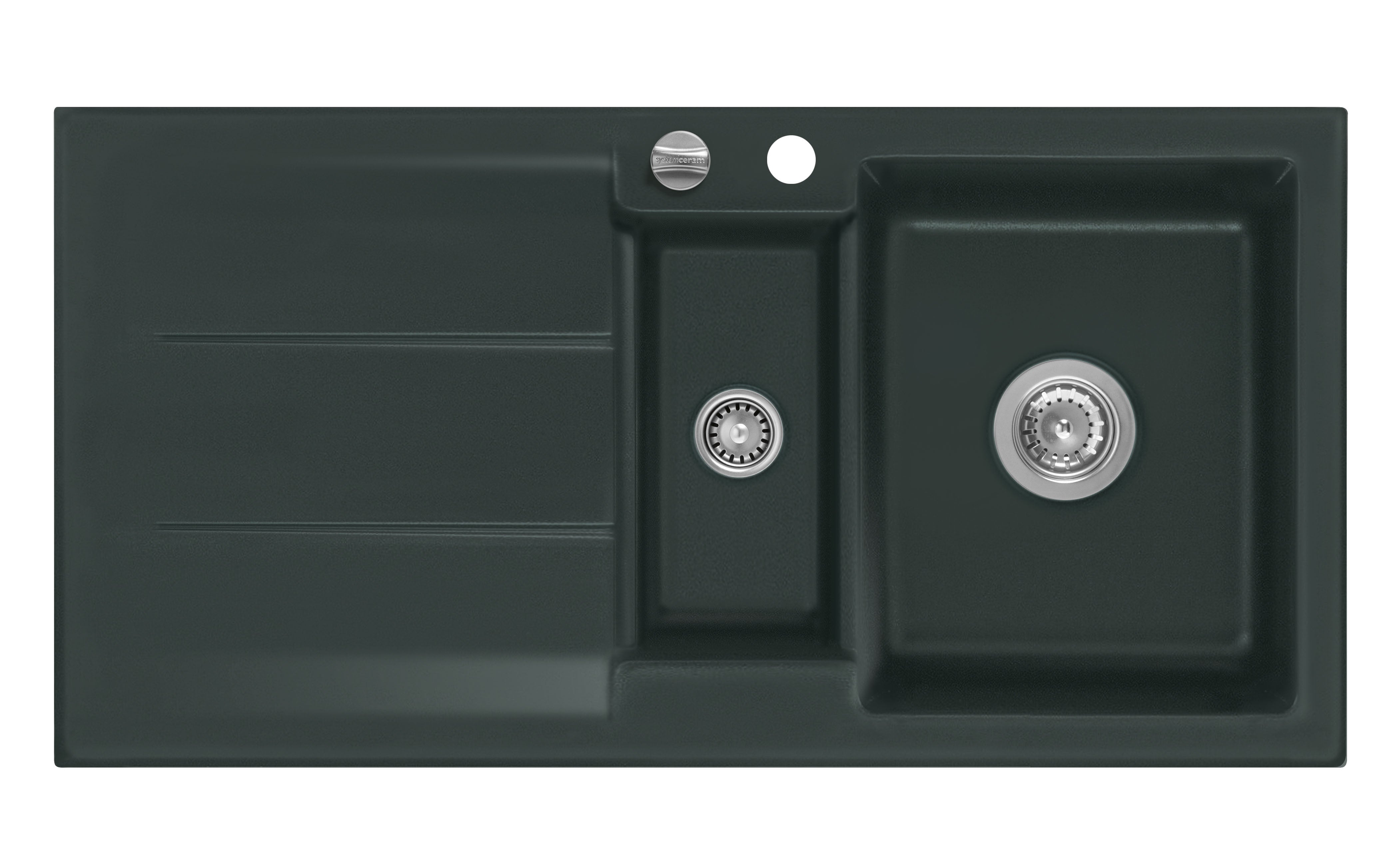 SYSTEMCERAM Einbauspüle Genea 100 Eibe 56 inkl. Excenterbetätigung, für 60 cm Schrankbreite, Einbauspüle Auflage reversibel 50920256