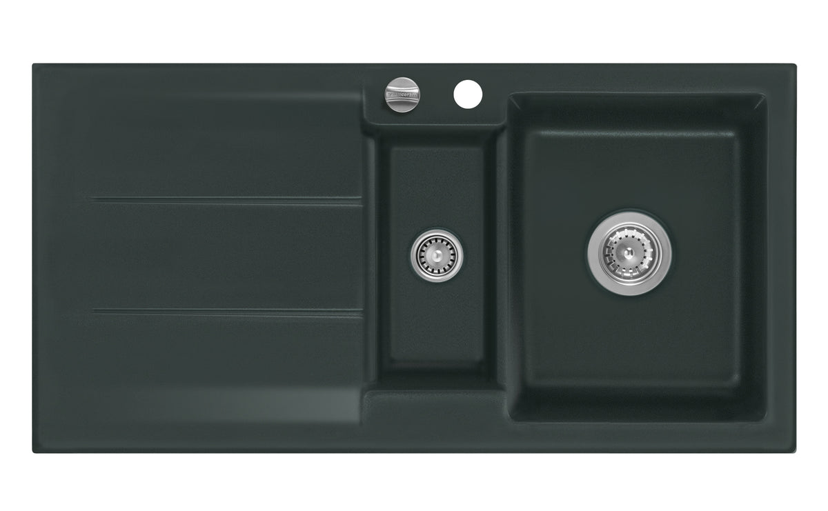 SYSTEMCERAM Einbauspüle Genea 100 Eibe 56 inkl. Excenterbetätigung, für 60 cm Schrankbreite, Einbauspüle Auflage reversibel 50920256