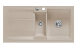 SYSTEMCERAM Einbauspüle Genea 100 F Fango 23 inkl. Excenterbetätigung, für 60 cm Schrankbreite, Spüle zum flächenbündigen Einbau, inkl. 4 x Eckradien R 10 Auflage reversibel 55920223