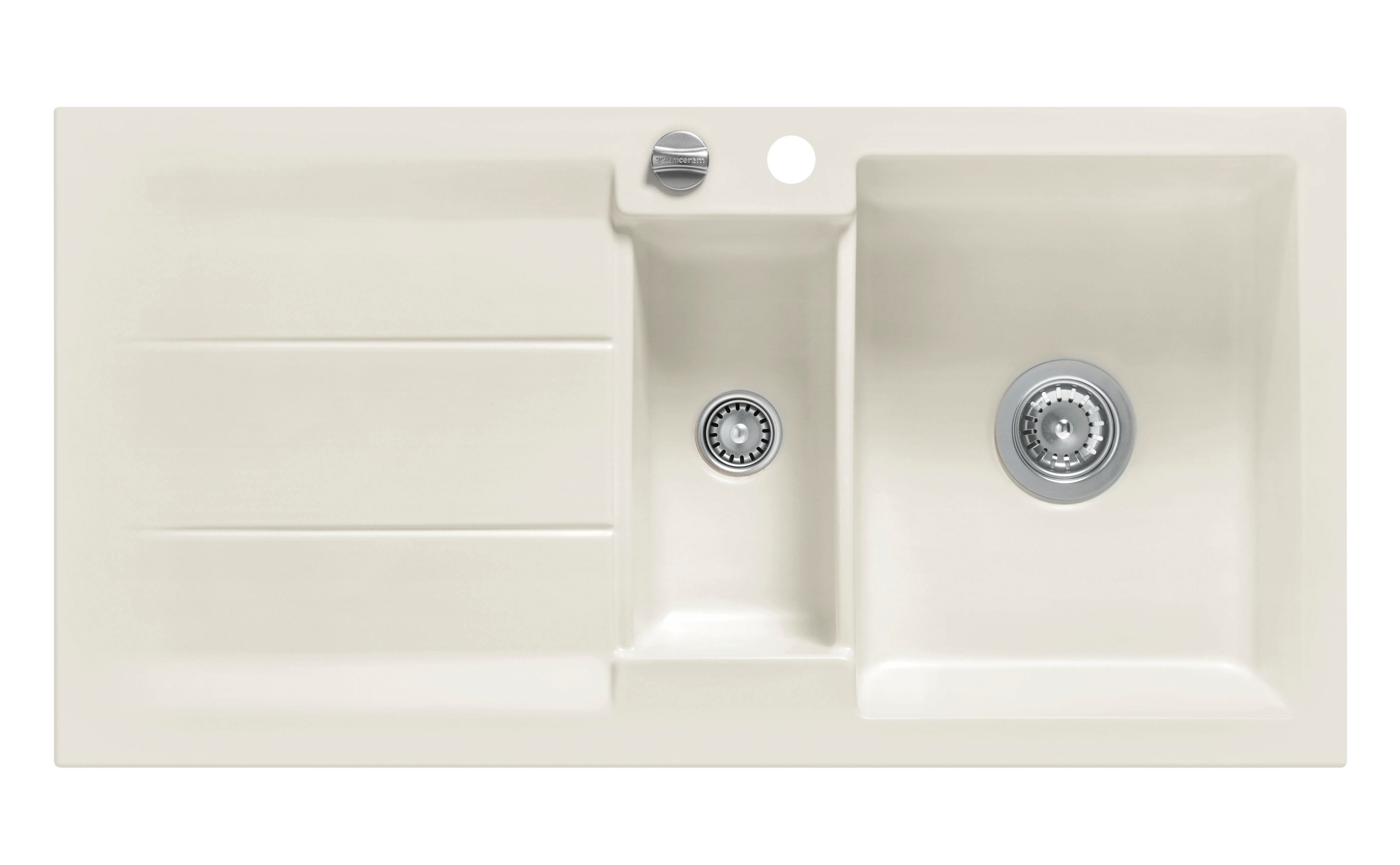SYSTEMCERAM Einbauspüle Genea 100 Jasmin 19 inkl. Excenterbetätigung, für 60 cm Schrankbreite, Einbauspüle Auflage reversibel 50920219