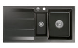 SYSTEMCERAM Einbauspüle Genea 100 Nero 68 inkl. Excenterbetätigung, für 60 cm Schrankbreite, Einbauspüle Auflage reversibel 50920268