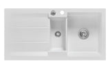 SYSTEMCERAM Einbauspüle Genea 100 Satin 20 inkl. Excenterbetätigung, für 60 cm Schrankbreite, Einbauspüle Auflage reversibel 50920220