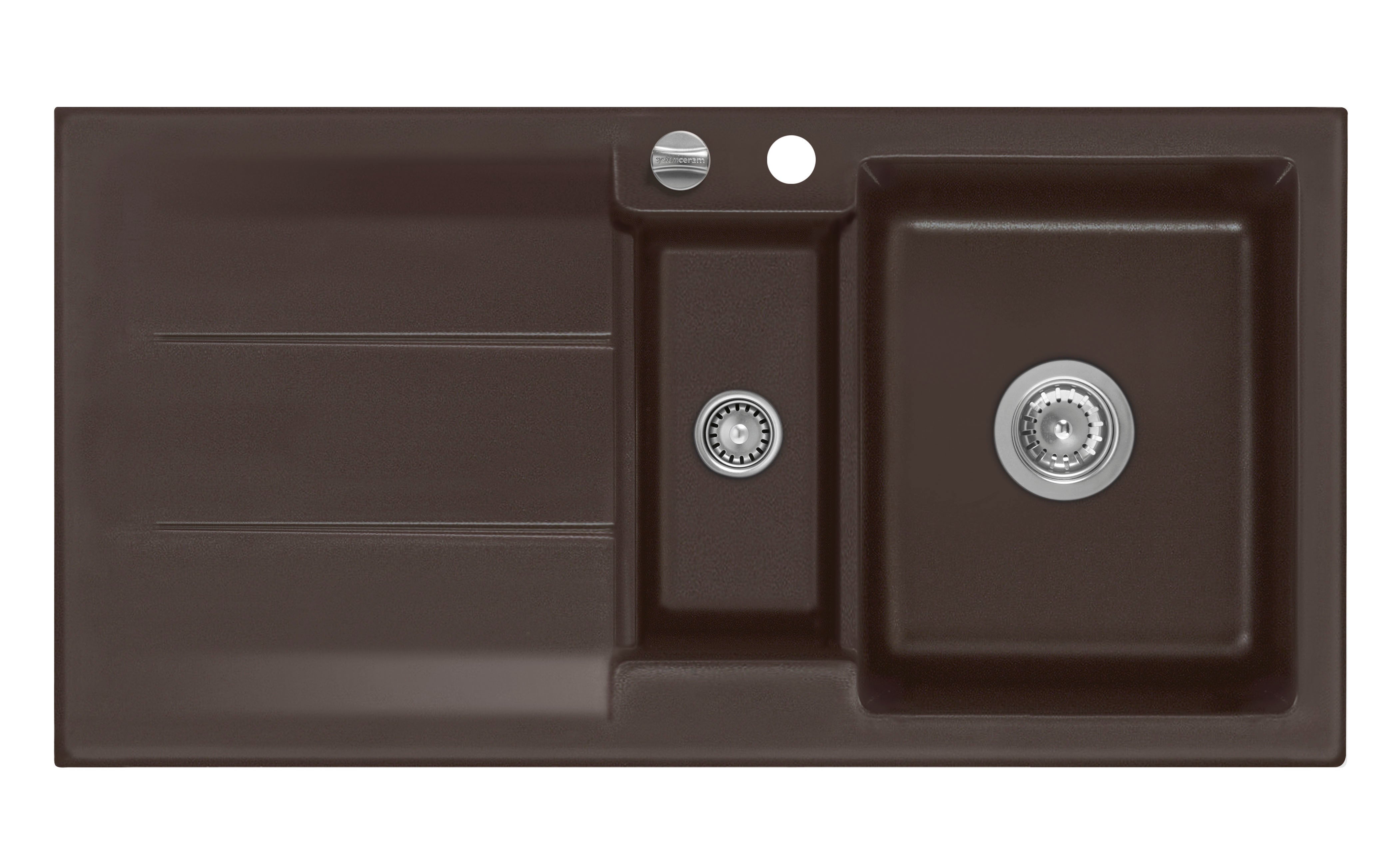 SYSTEMCERAM Einbauspüle Genea 100 Siena 65 inkl. Excenterbetätigung, für 60 cm Schrankbreite, Einbauspüle Auflage reversibel 50920265