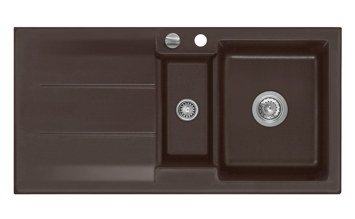 SYSTEMCERAM Einbauspüle Genea 100 Siena 65 inkl. Excenterbetätigung, für 60 cm Schrankbreite, Einbauspüle Auflage reversibel 50920265