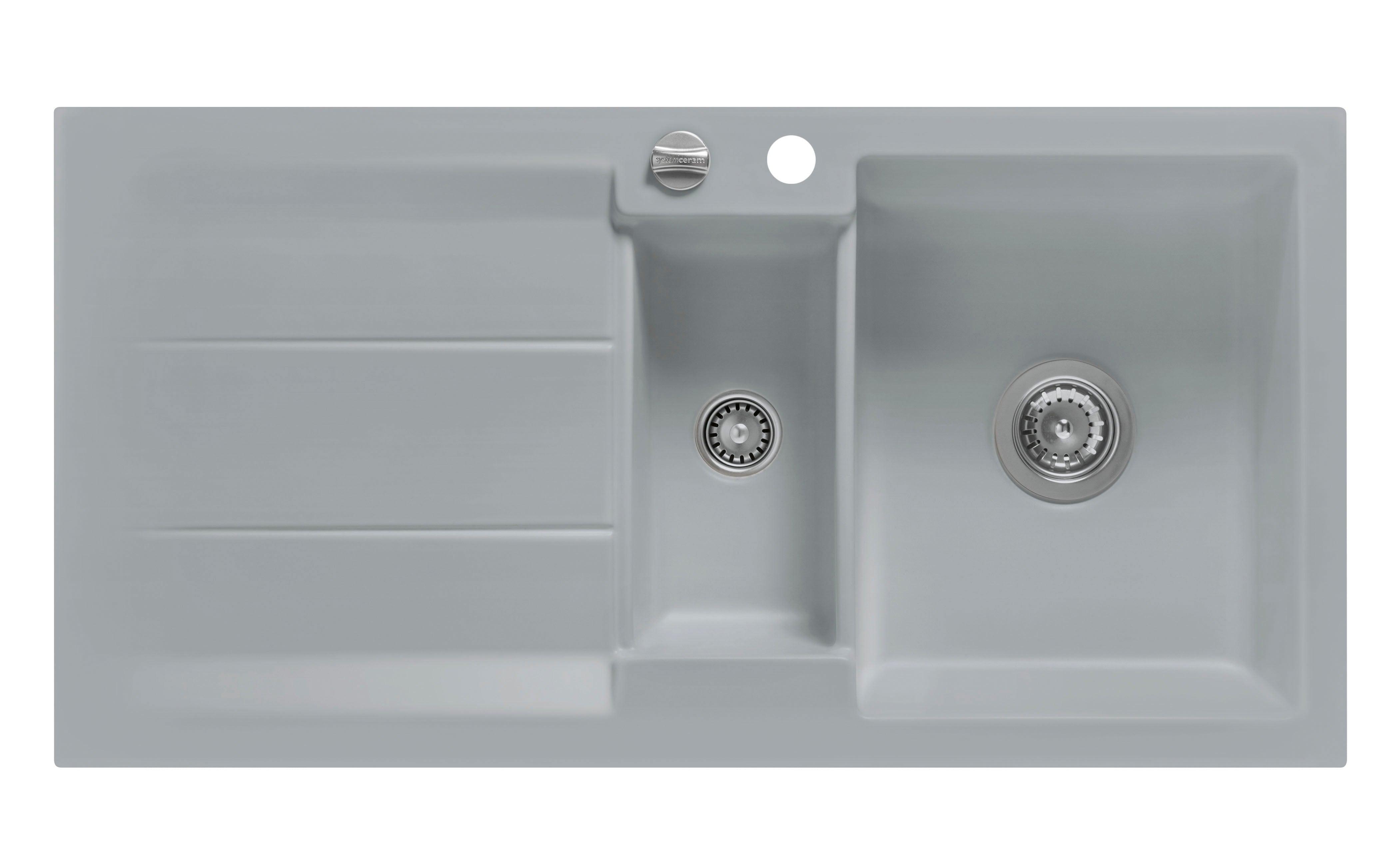 SYSTEMCERAM Einbauspüle Genea 100 Titan 78 inkl. Excenterbetätigung, für 60 cm Schrankbreite, Einbauspüle Auflage reversibel 50920278