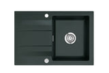 SYSTEMCERAM Einbauspüle Genea 75 F Eibe 56 inkl. Handbetätigung, für 50 cm Schrankbreite, Spüle zum flächenbündigen Einbau, inkl. 4 x Eckradien R 10 Auflage reversibel 55900156