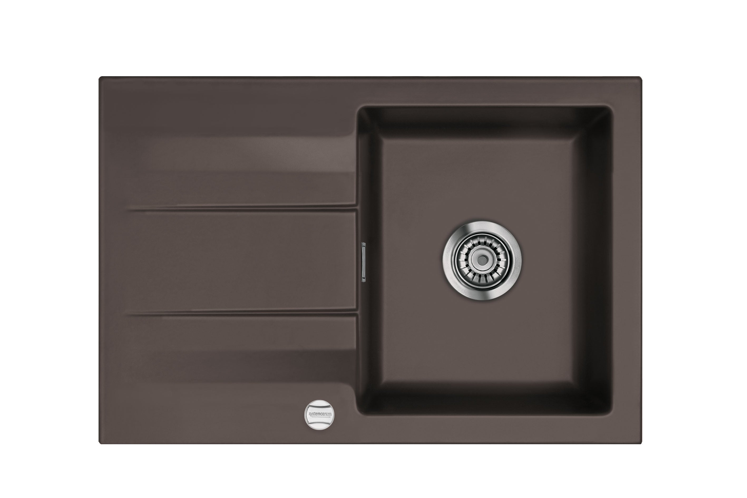SYSTEMCERAM Einbauspüle Genea 75 F Siena 65 inkl. Excenterbetätigung, für 50 cm Schrankbreite, Spüle zum flächenbündigen Einbau, inkl. 4 x Eckradien R 10 Auflage reversibel 55900265