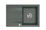 SYSTEMCERAM Einbauspüle Genea 75 F Lava 80 inkl. Handbetätigung, für 50 cm Schrankbreite, Spüle zum flächenbündigen Einbau, inkl. 4 x Eckradien R 10 Auflage reversibel 55900180