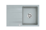 SYSTEMCERAM Einbauspüle Genea 75 F Titan 78 inkl. Handbetätigung, für 50 cm Schrankbreite, Spüle zum flächenbündigen Einbau, inkl. 4 x Eckradien R 10 Auflage reversibel 55900178