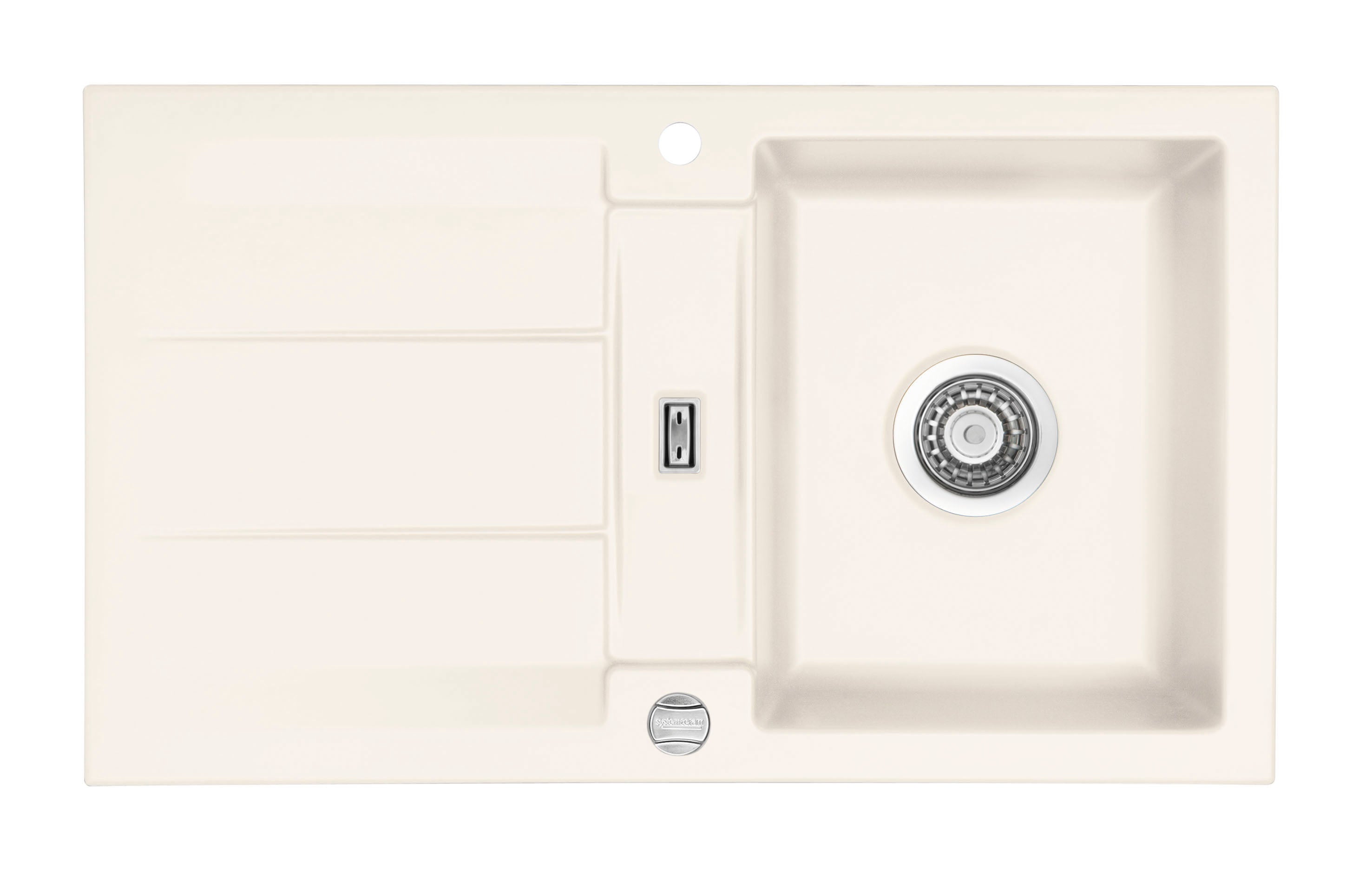 SYSTEMCERAM Einbauspüle Genea 87 F Jasmin 19 inkl. Excenterbetätigung, für 50 cm Schrankbreite, Spüle zum flächenbündigen Einbau, inkl. 4 x Eckradien R 10 Auflage reversibel 55910219